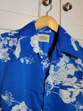 Malihini Blue Floral Camp Shirt - Men's